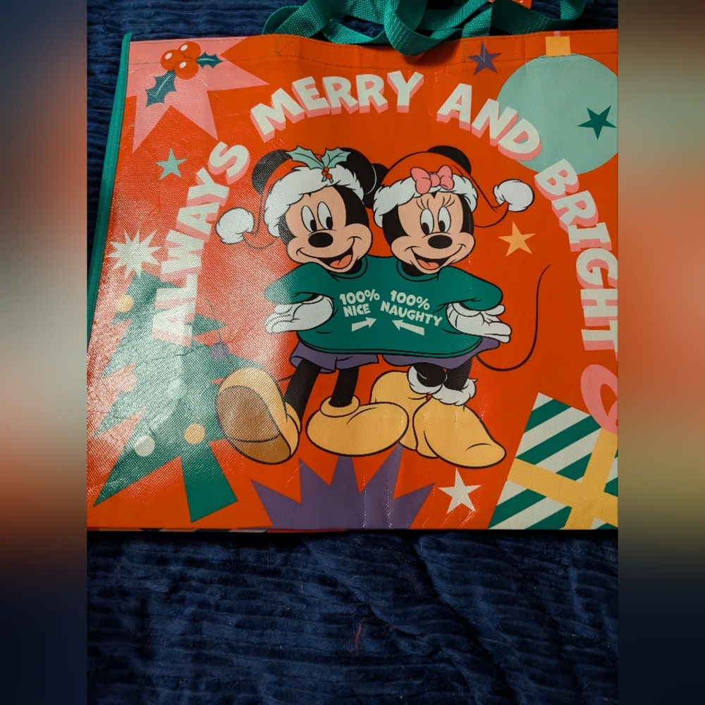 🦋 Disney Festive Red Tote with Mickey and Minnie